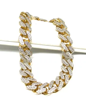 10k Solid Gold Monaco SWAROVSKI CZ Miami Cuban Link Brracelet 8-8.5 inches 8,9.5,11mm (Semi-Hollow) (13-22g)