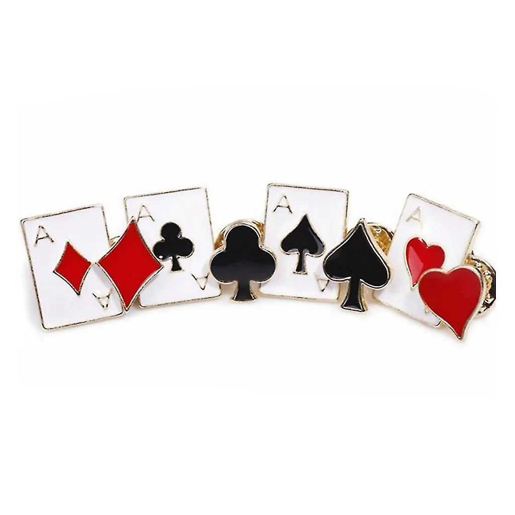 8 Pcs Harajuku Poker Card Brooch Enamel Pin Brooches Hat Shirt Lapel Bag Badge