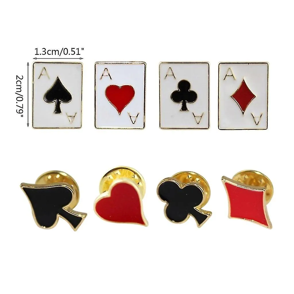 8 Pcs Harajuku Poker Card Brooch Enamel Pin Brooches Hat Shirt Lapel Bag Badge