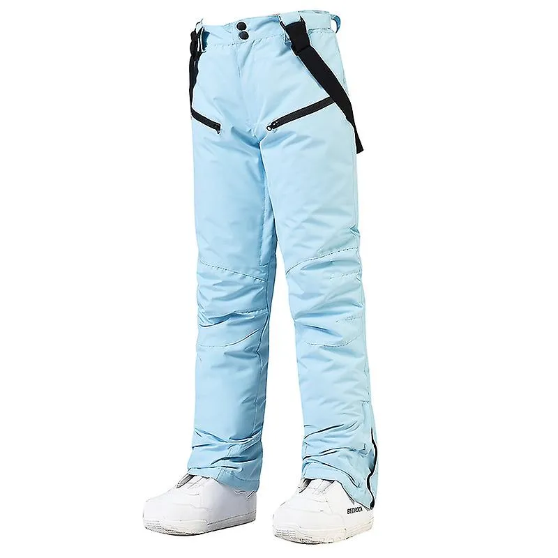 Alpine Ski Pants Men And Women Winter Warm Windproof Snowboard Pants Waterproof Breathable Ski Snow Pants - Blue