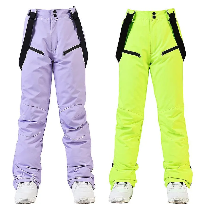 Alpine Ski Pants Men And Women Winter Warm Windproof Snowboard Pants Waterproof Breathable Ski Snow Pants - Blue