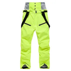 Alpine Ski Pants Men And Women Winter Warm Windproof Snowboard Pants Waterproof Breathable Ski Snow Pants - Fluorescent Green