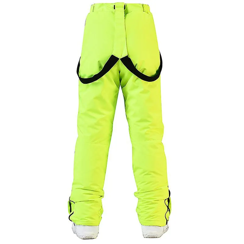 Alpine Ski Pants Men And Women Winter Warm Windproof Snowboard Pants Waterproof Breathable Ski Snow Pants - Fluorescent Green