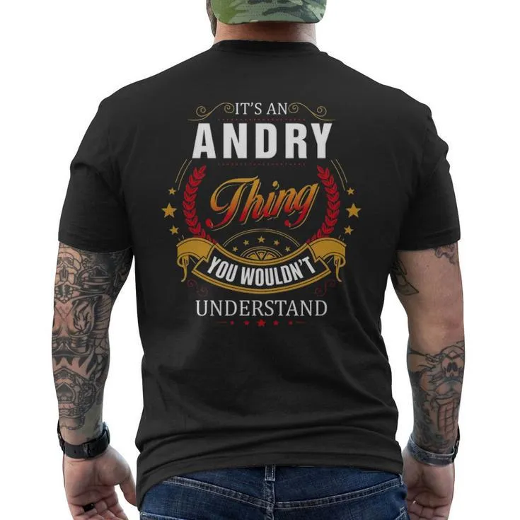 Andry Family Crest Andry Andry Clothing Andry T Andry T For The Andry 131 Men's T-shirt Back Print