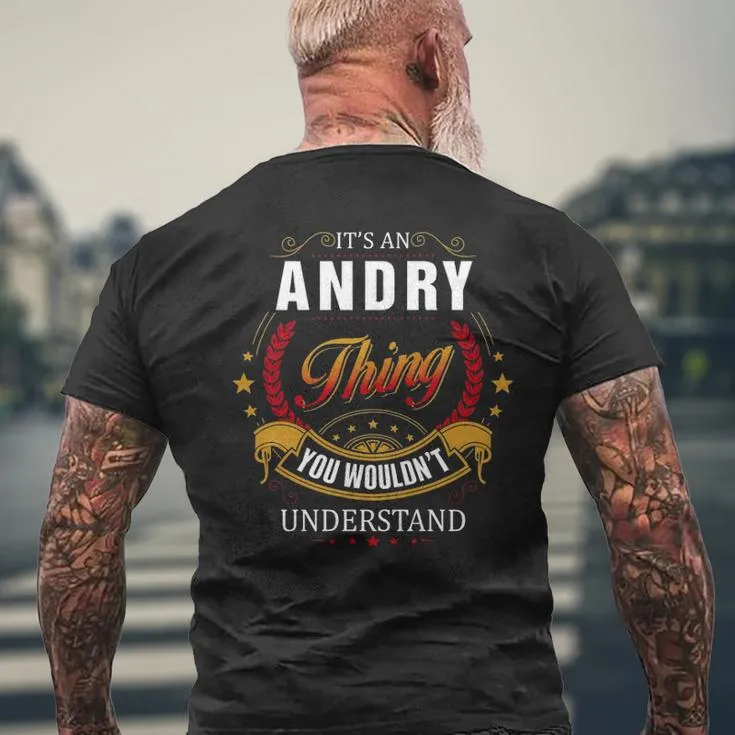 Andry Family Crest Andry Andry Clothing Andry T Andry T For The Andry 131 Men's T-shirt Back Print