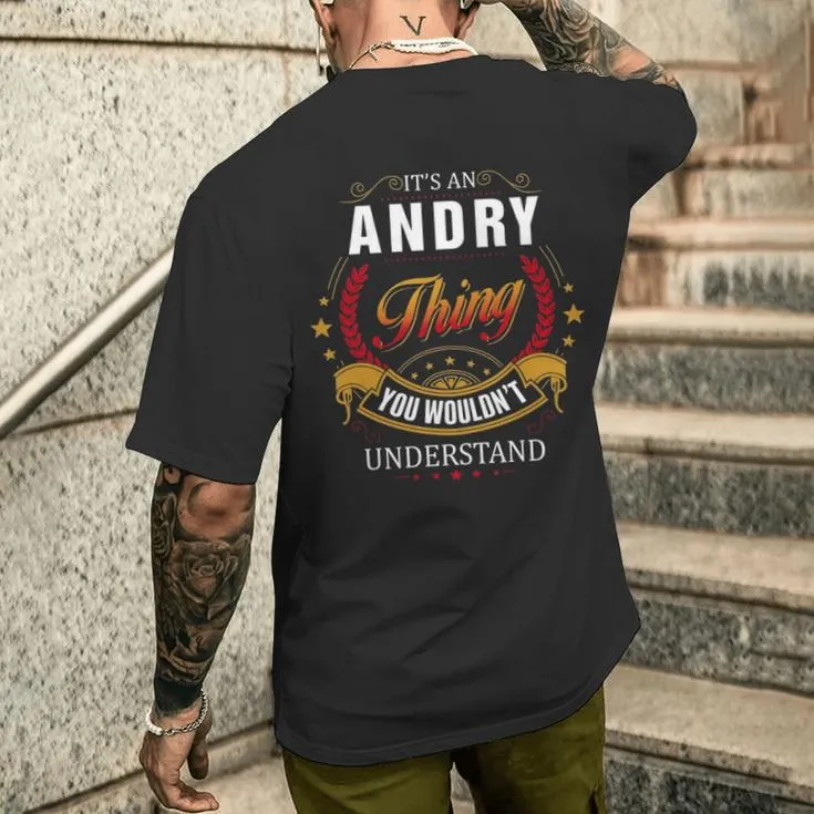 Andry Family Crest Andry Andry Clothing Andry T Andry T For The Andry 131 Men's T-shirt Back Print