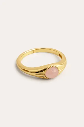 Anillo Olivia Rose Quartz Plata Baño Oro