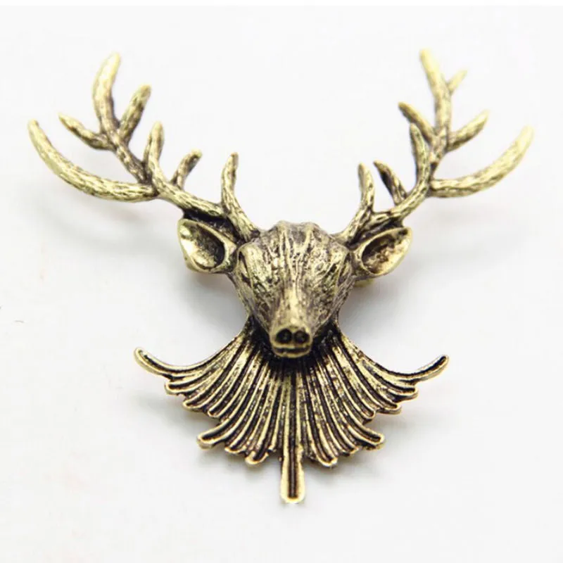 Animal Xmas Popular Brooches Styling Jewelry S Cute Gold Plated Deer Antlers Head Pin Brooches SM6