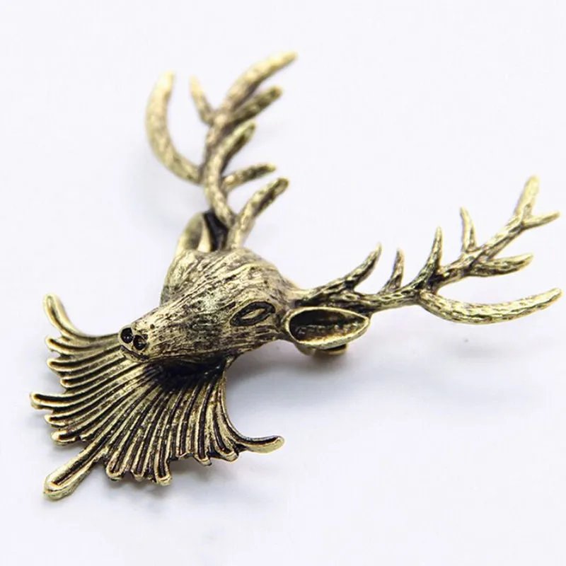 Animal Xmas Popular Brooches Styling Jewelry S Cute Gold Plated Deer Antlers Head Pin Brooches SM6