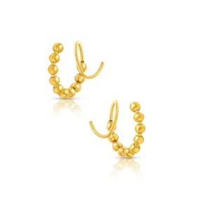 Annie Gold Beaded Earrings Spiral - Buy Online Now