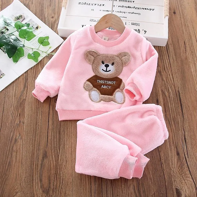 Autumn Winter Flannel Pajamas Newborn Clothes Baby Kid Clothes Set For Kids Clothing Toddler Plush Suit Casual Kids Homewear