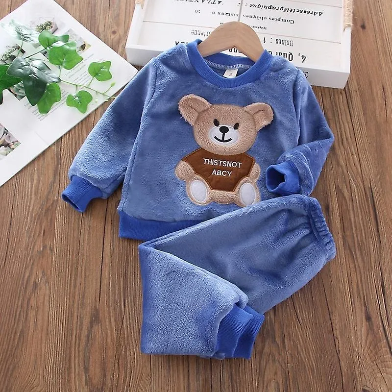 Autumn Winter Flannel Pajamas Newborn Clothes Baby Kid Clothes Set For Kids Clothing Toddler Plush Suit Casual Kids Homewear