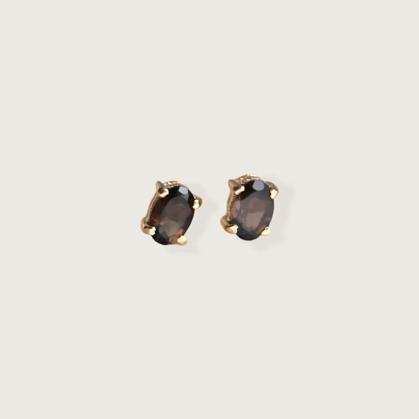 Ava Studs in Smokey Quartz