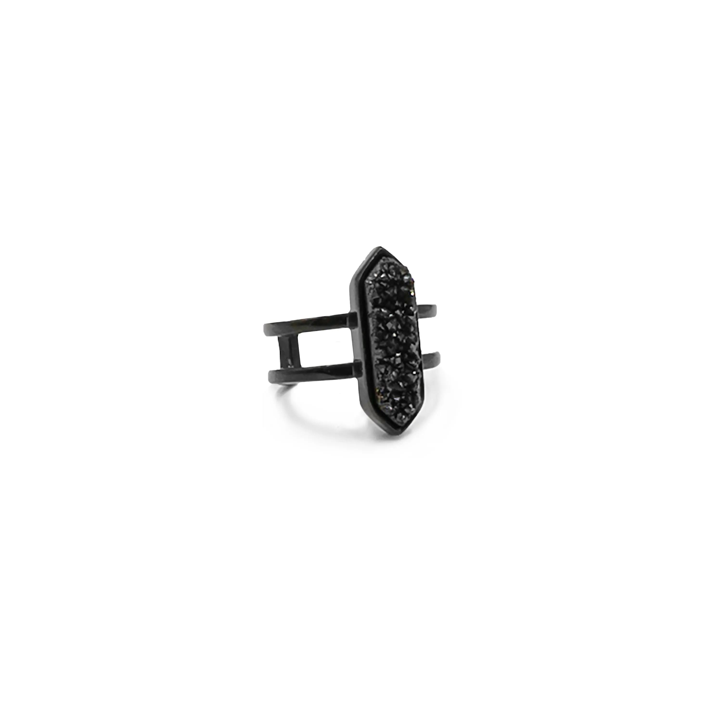 Bangle Collection - Black Parvus Raven Quartz Ring (Wholesale)