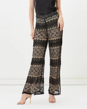 Beaded Lace Flare Pants