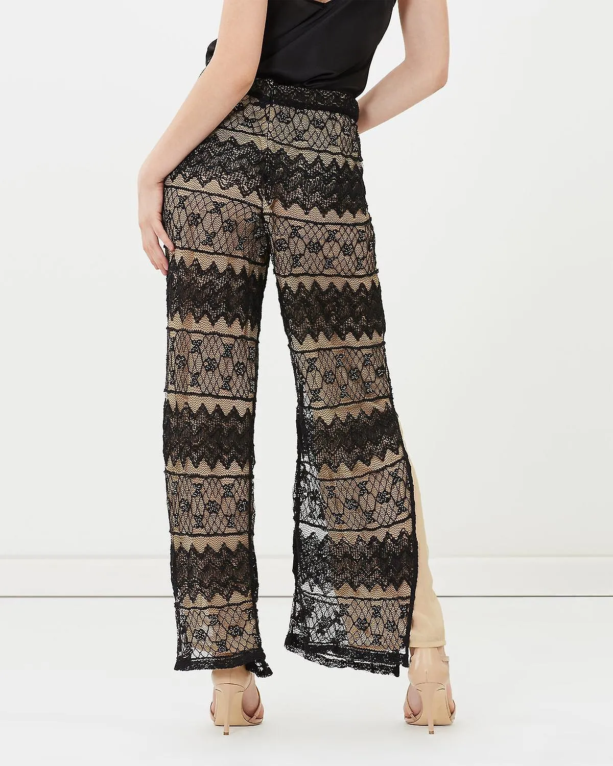 Beaded Lace Flare Pants