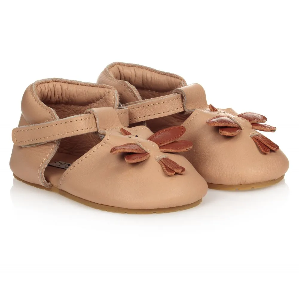 Beige Leather Baby Shoes