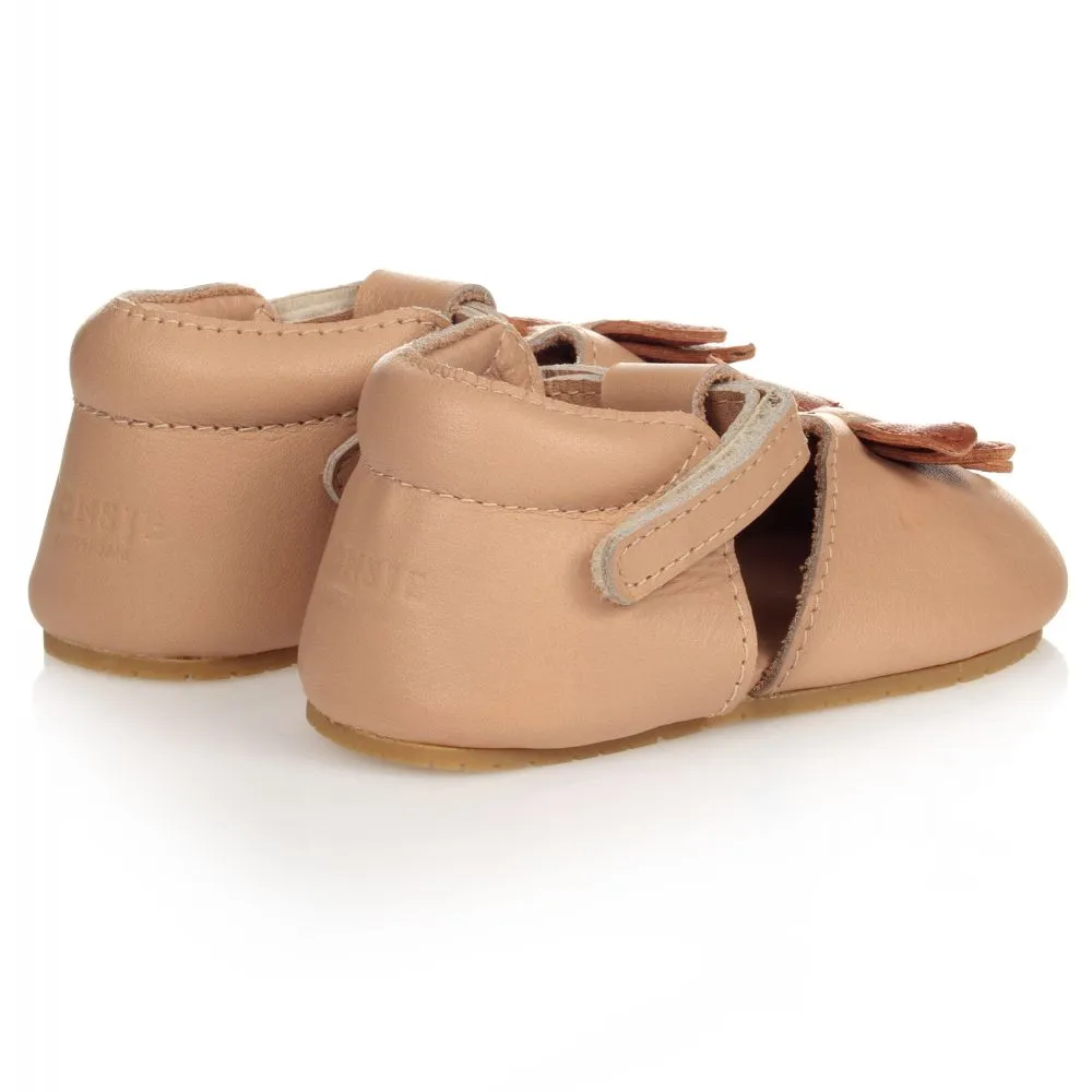 Beige Leather Baby Shoes