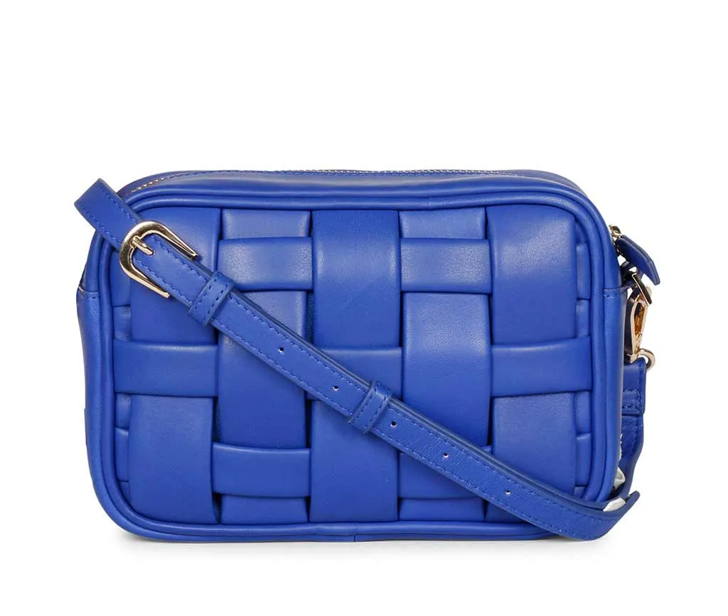 Bennet Blue Leather Handcrafted Cross Body Sling Bags