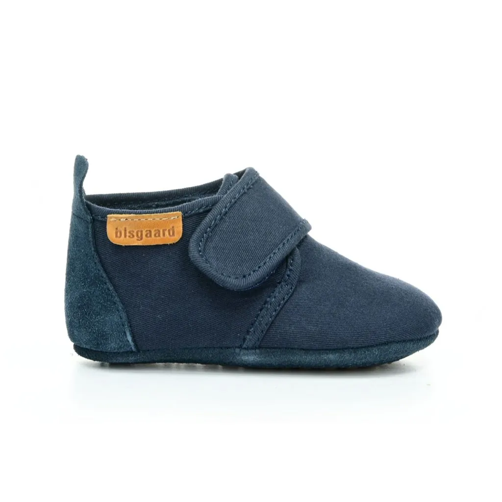 Bisgaard Baby Cotton Navy barefoot shoes