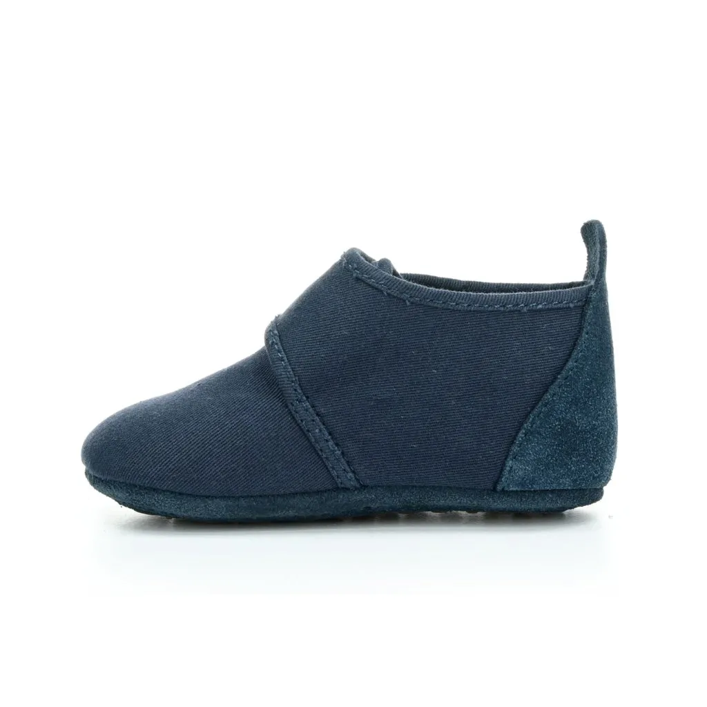 Bisgaard Baby Cotton Navy barefoot shoes