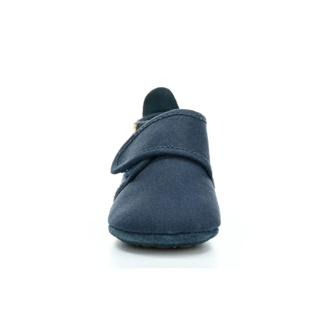 Bisgaard Baby Cotton Navy barefoot shoes