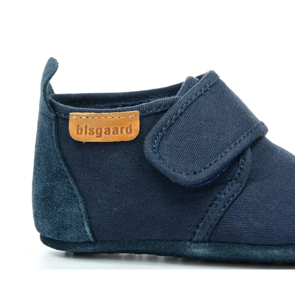 Bisgaard Baby Cotton Navy barefoot shoes