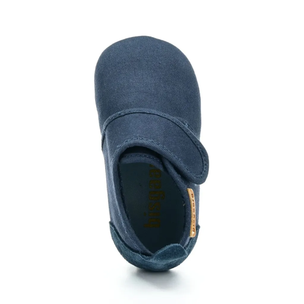 Bisgaard Baby Cotton Navy barefoot shoes