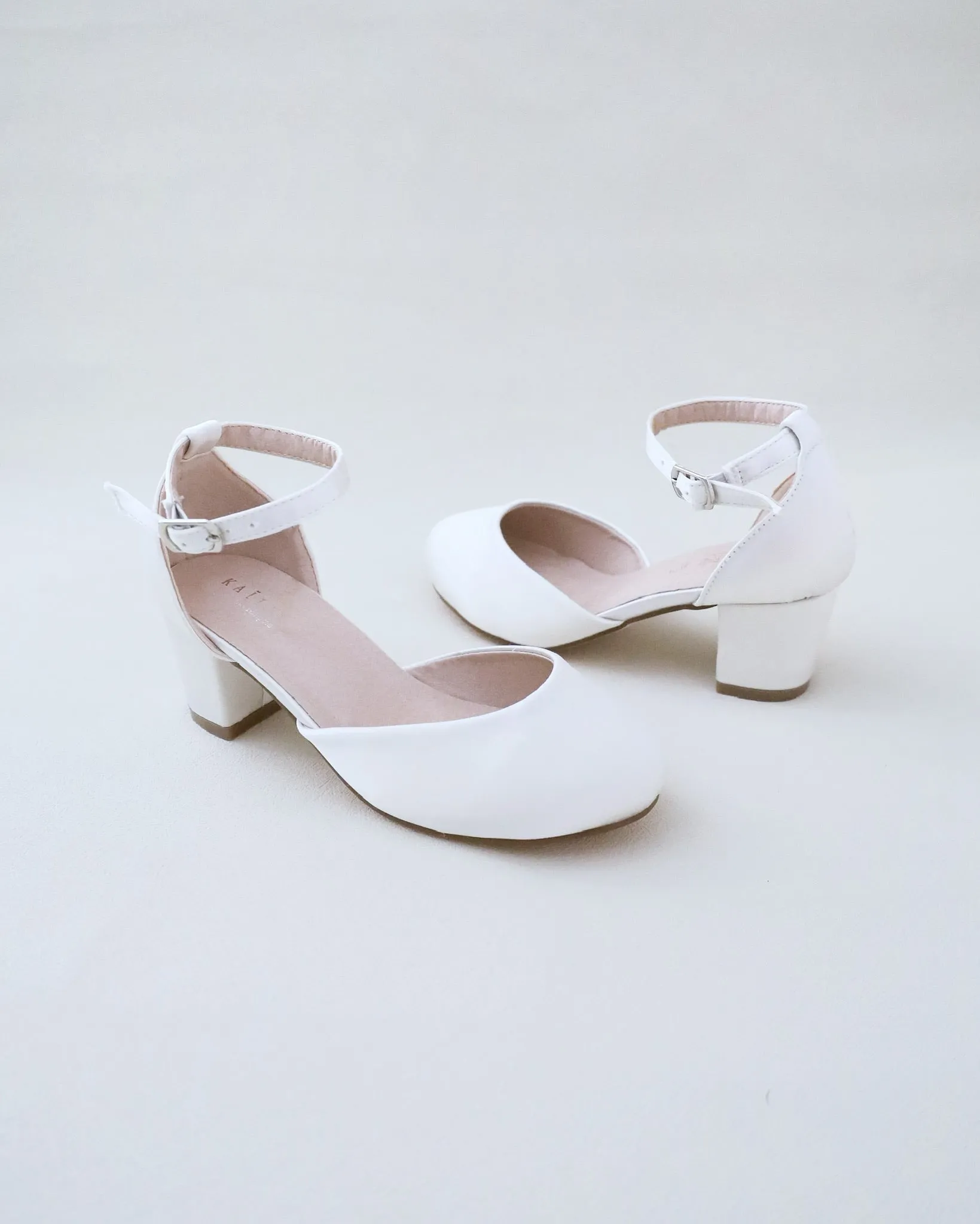 block heel for girls in satin