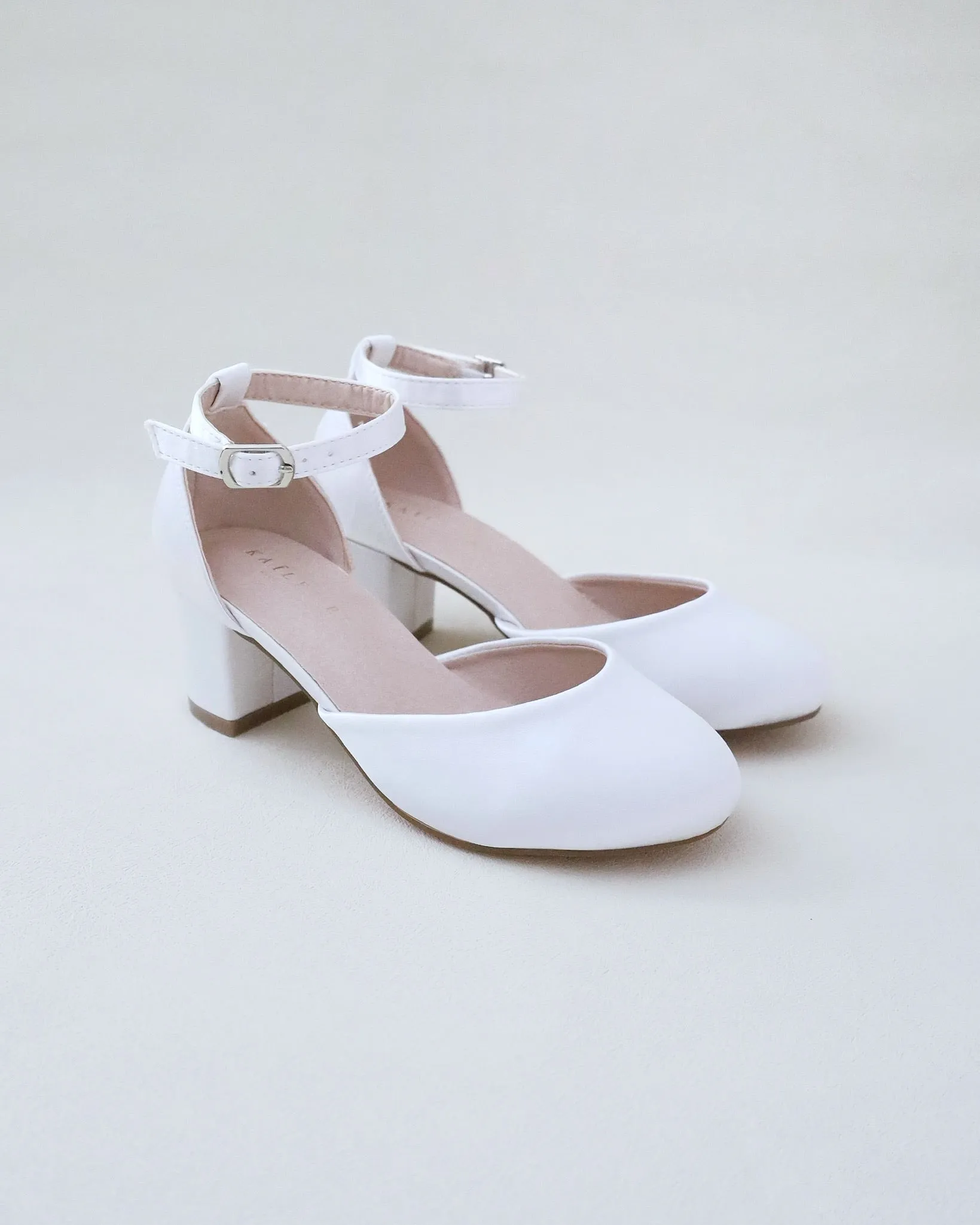 block heel for girls in satin