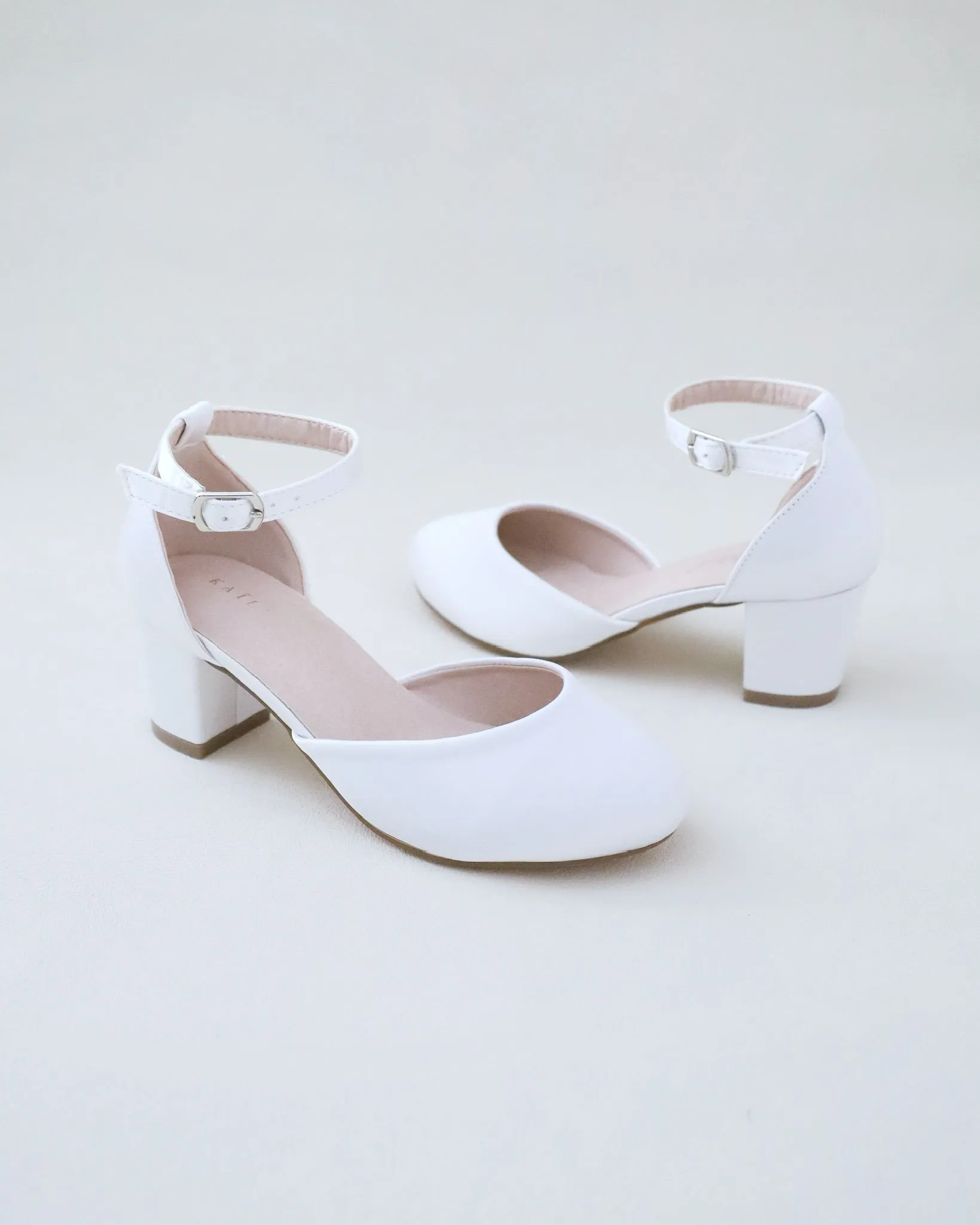 block heel for girls in satin