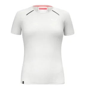 Camiseta de senderismo Salewa PEDROC DRY HYB T-SHIRT. (blanca) Mujer