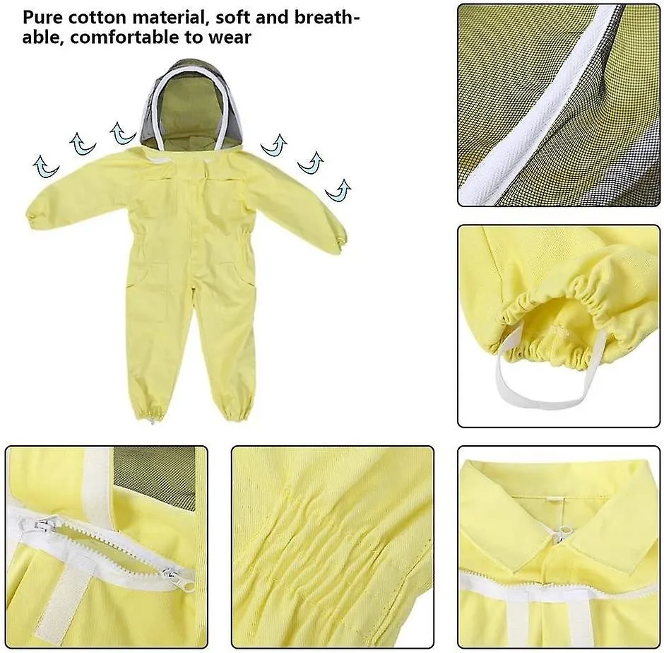 Children's Bee Coverall - Children's Beekeeper Clothing Professional Beekeeping Coveralls For Children Bee Farm Visitor 