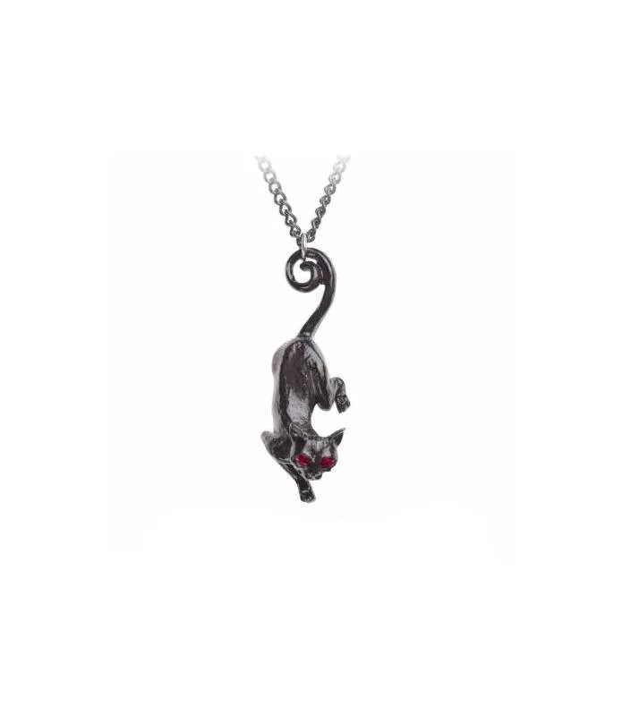 Colgante gato negro ojos rojos Swarovski Cat Sith Alchemy P816