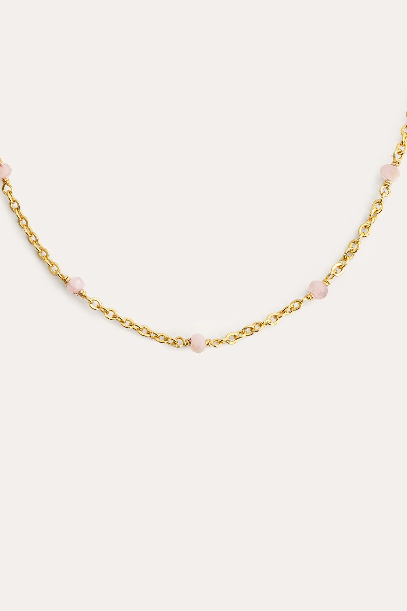 Collar Altea Dots Rose Quartz Baño Oro