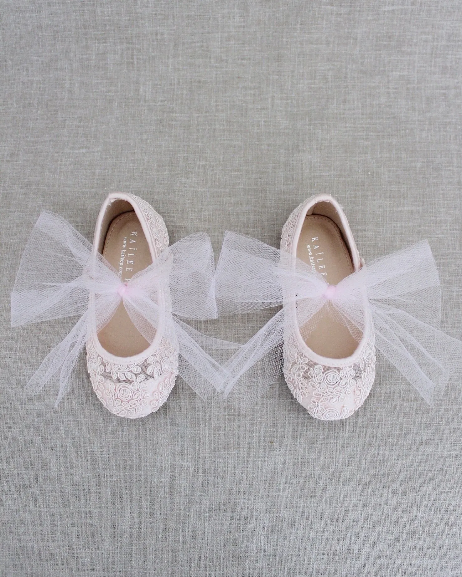 Crochet Lace Mary Jane Flats - Tulle Bow | Cute & Stylish Footwear