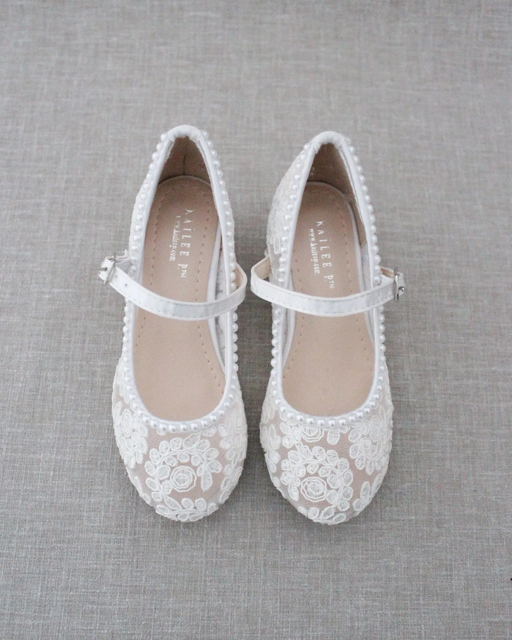 Crochet Lace Mary Jane Heels Mini Pearls