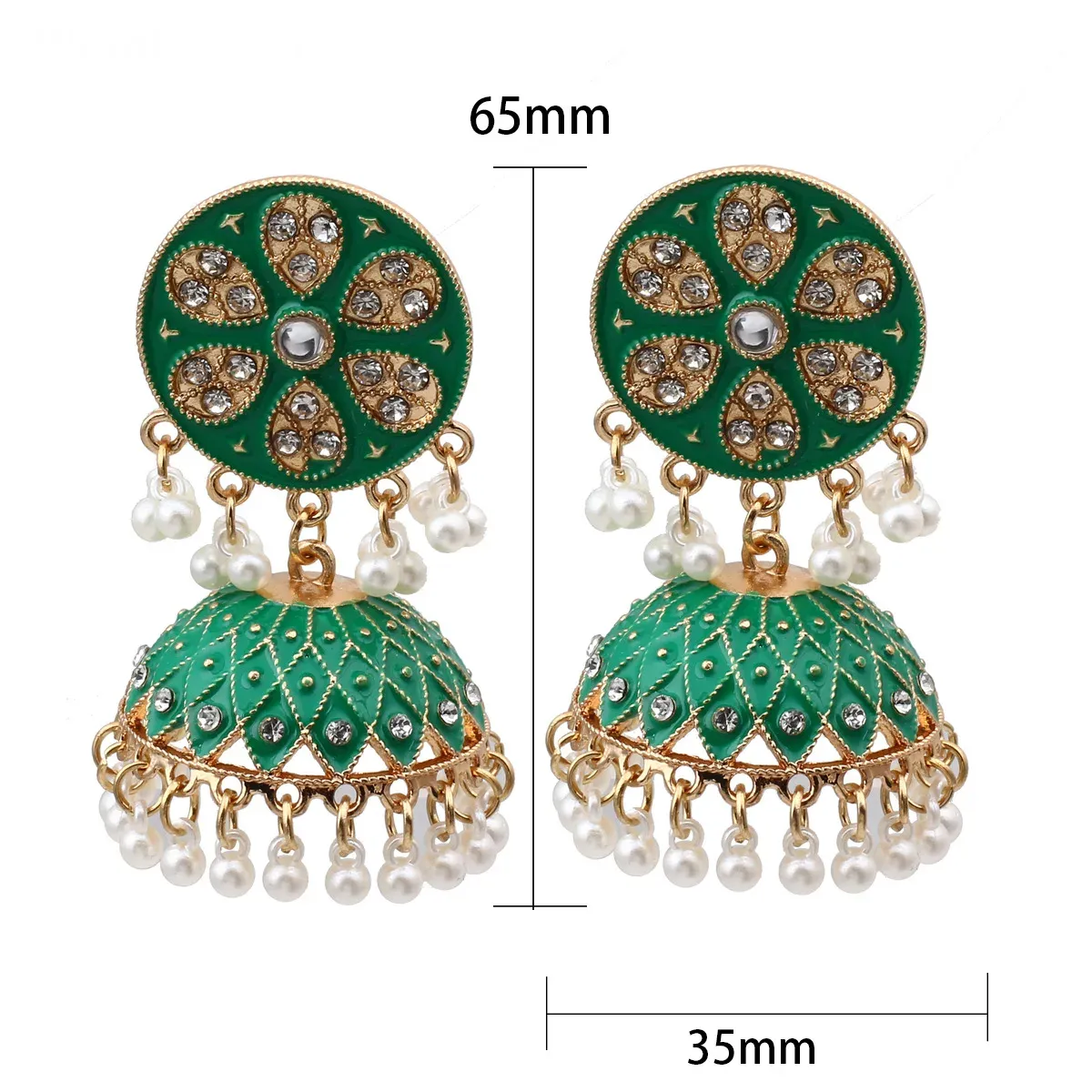 Crystal Jhumka Earrings