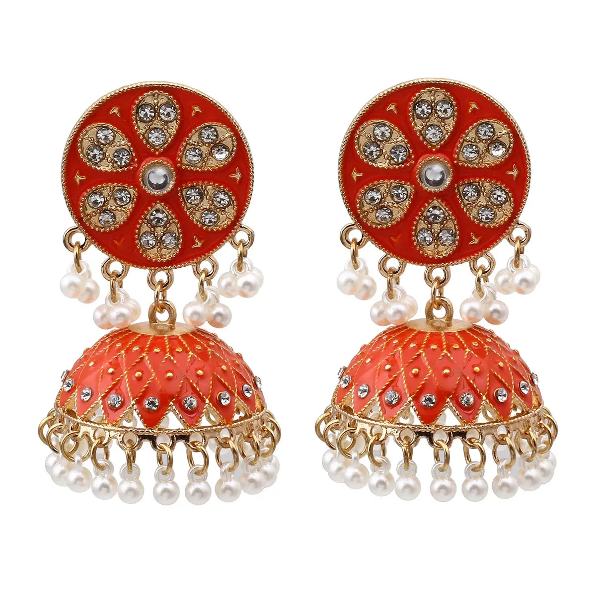 Crystal Jhumka Earrings