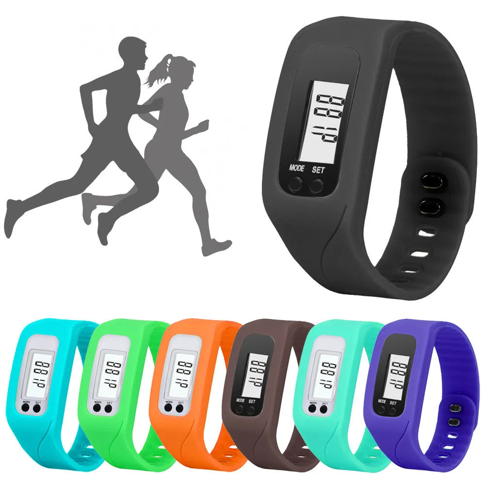 Digital LCD Pedometer Run Step Walking Distance Calorie Counter Watch Bracelet Men sports watches relogio masculino Feida