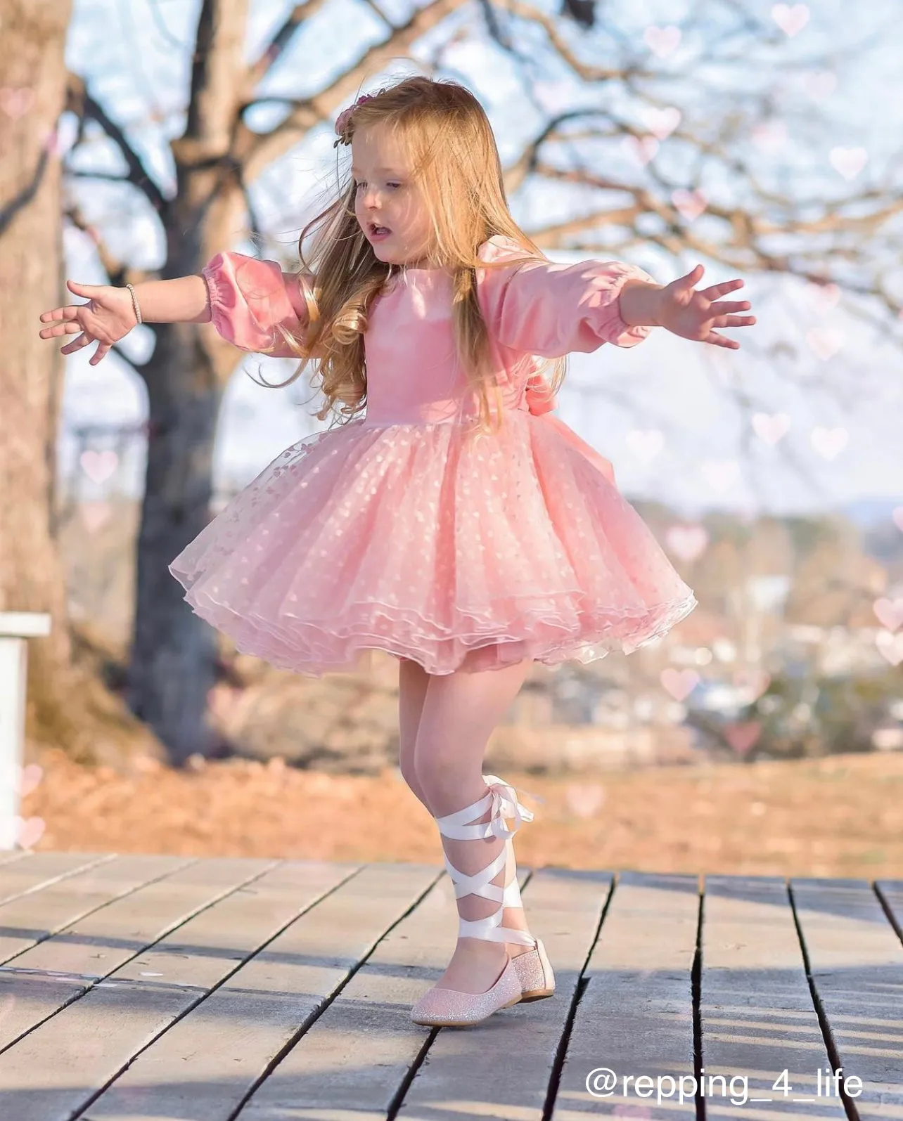 Dusty Pink Ballet Flats with Satin Ankle Strap