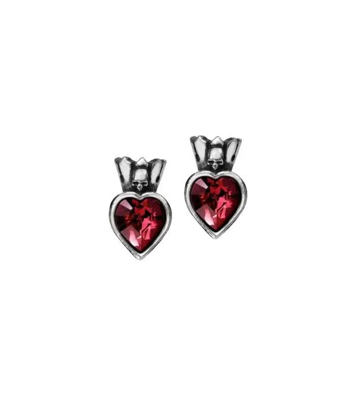 E379 PENDIENTES CLADDAGH HEART EARSTUDS Swarovski BY ALCHEMY