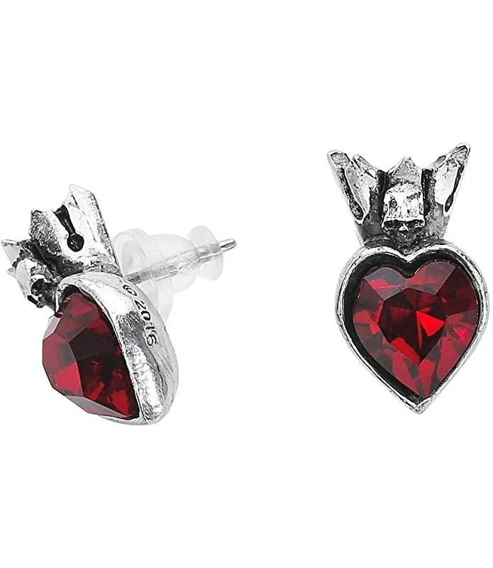 E379 PENDIENTES CLADDAGH HEART EARSTUDS Swarovski BY ALCHEMY