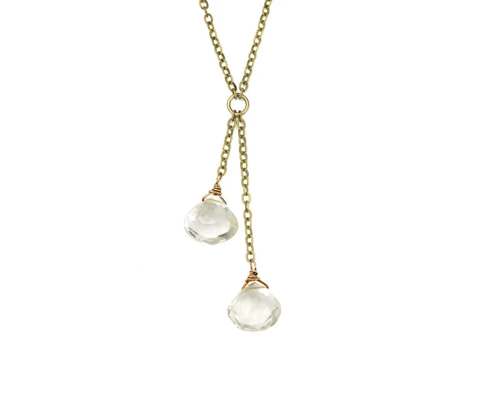 Edgy Petal - Necklace - Misty Morning Clear Quartz #Q4