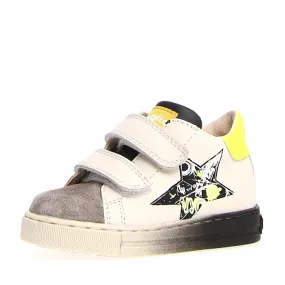 Falcotto Kids Selty Fashion Sneakers, Dark Grey Milk Yellow Fluo