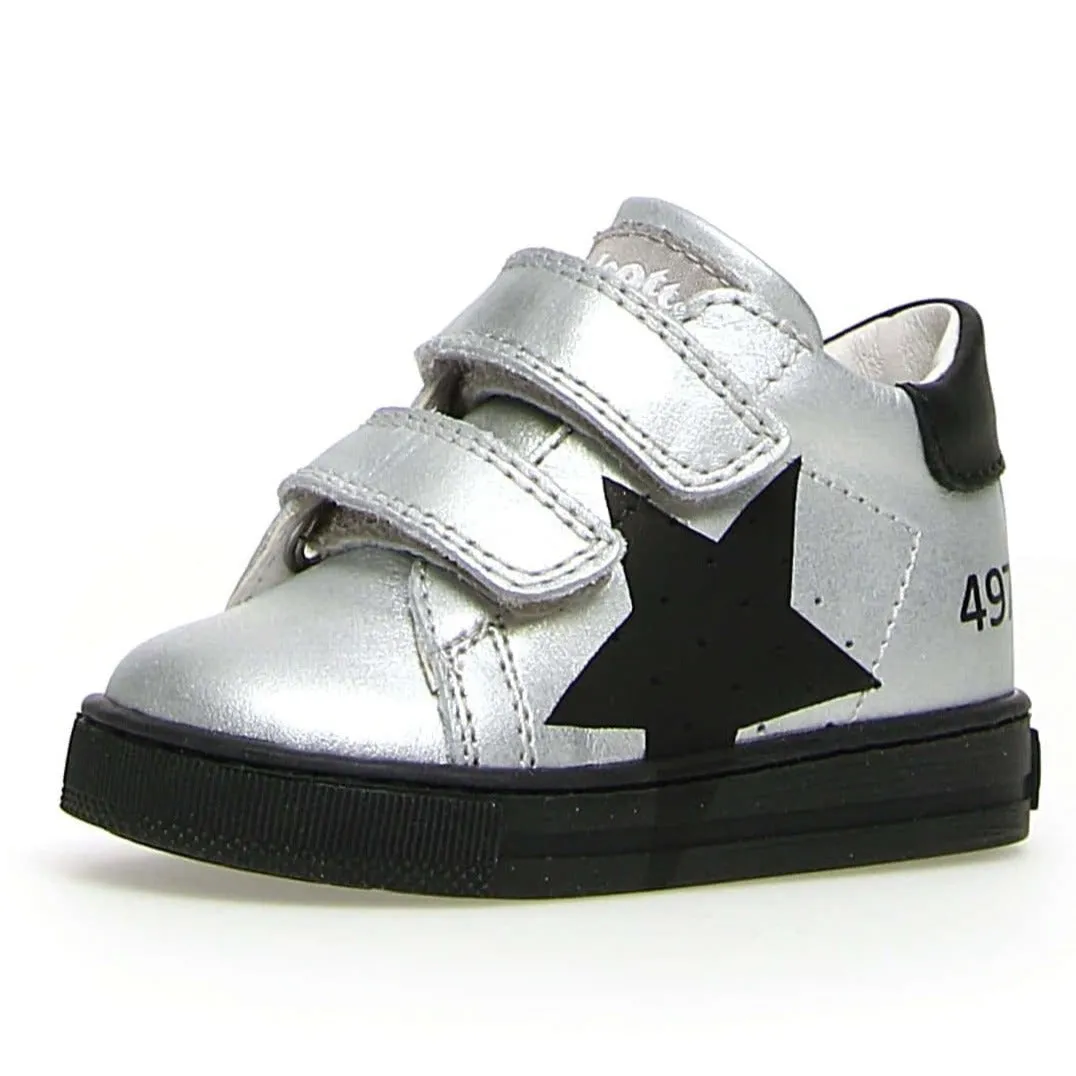 Falcotto Salazar Vl Metallic Sneakers - Silver/Black for Boys and Girls