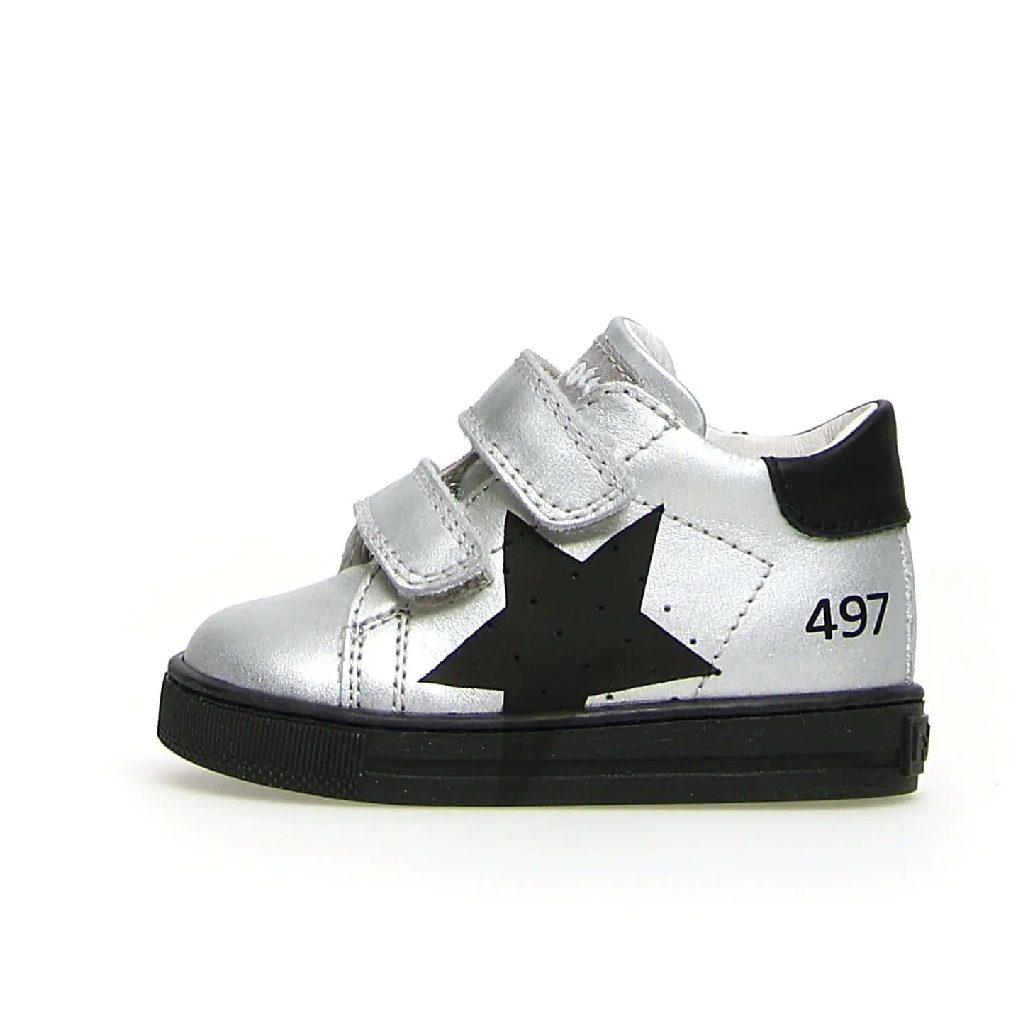 Falcotto Salazar Vl Metallic Sneakers - Silver/Black for Boys and Girls