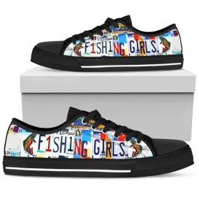 Fishing Girl Low Top Tennis Shoes