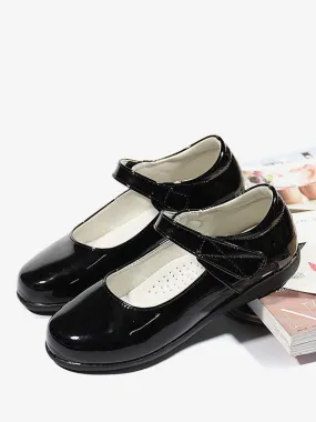 Flower Girl Shoes Black PU Leather Party Shoes For Kids