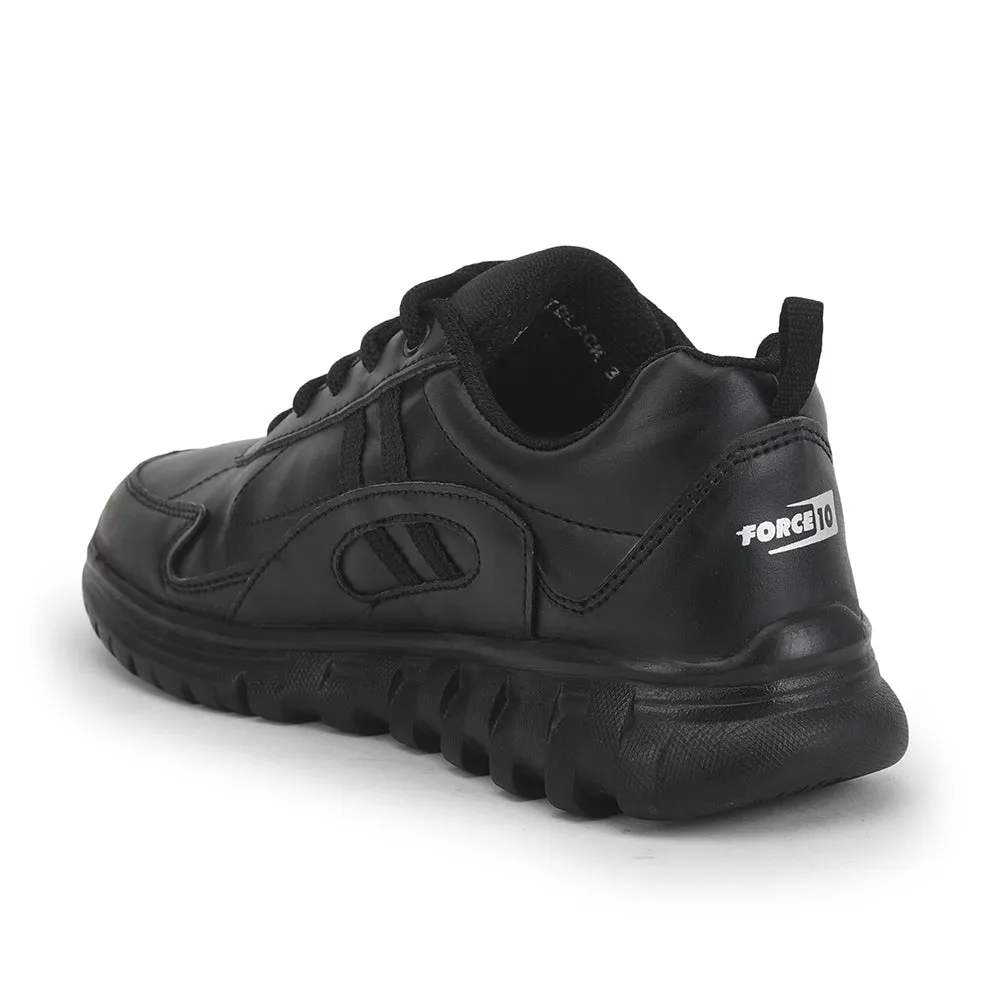 Force 10 Black Lacing Uniform School Shoes For Kids 9906-02T By Liberty